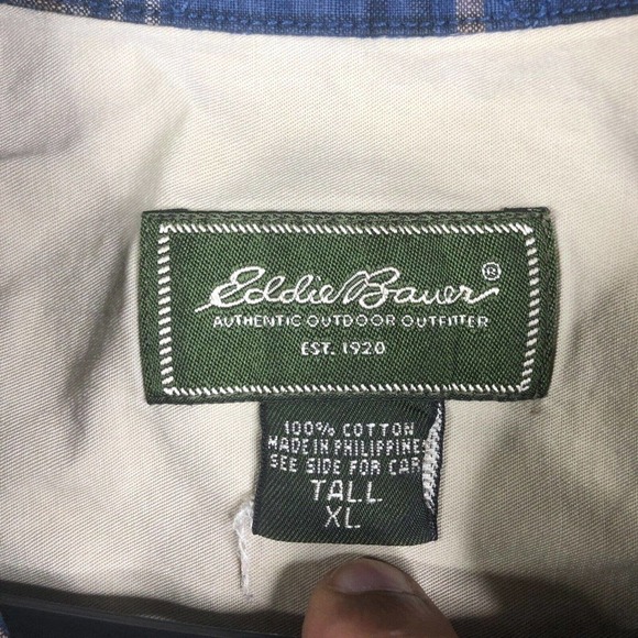 Eddie Bauer Shirt Shacket Men's XL Tall Heavy Cotton Button Up Collared Utility - Picture 7 of 8